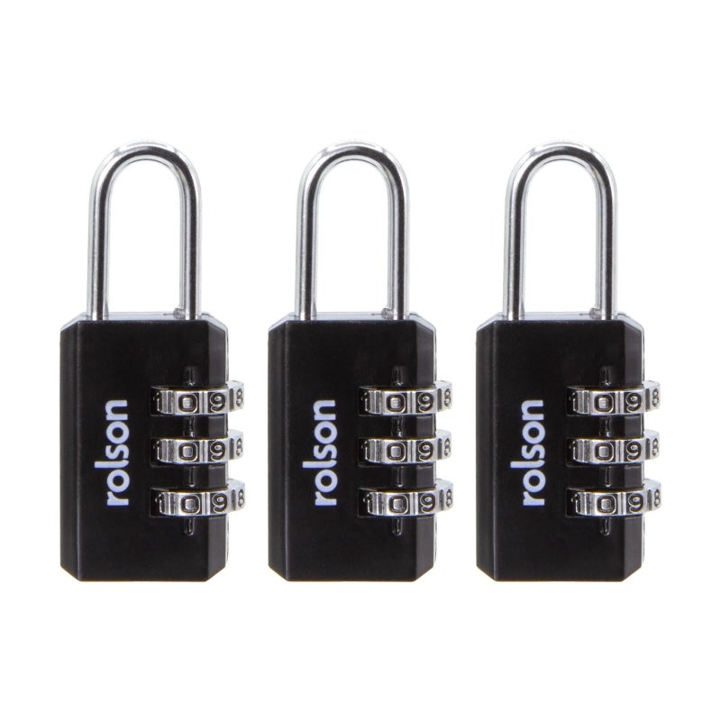 3 Piece 20mm Combination Padlock 66499 | Zinc Alloy, 3-Digit Keyless Locks